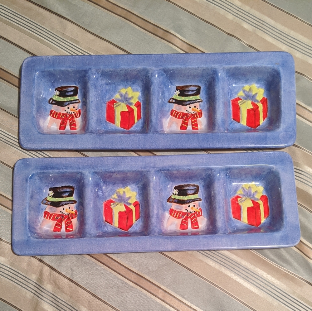 🚩2 for $15- Bowring Christmas Partitioned Serving Trays